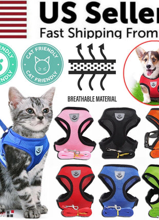 Cat Dog Pet Harness Adjustable Control Vest Dogs Reflective S M L XL Puce Gaia