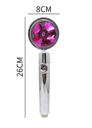 High Pressure Shower Head Adjustable 360° Rotation Turbine Water Puce Gaia