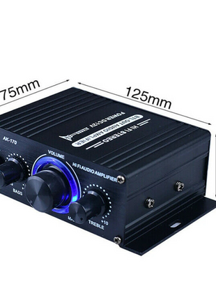 400W 12V 2 Channel Powerful Stereo Audio Power Amplifier HiFi Bass Amp Puce Gaia