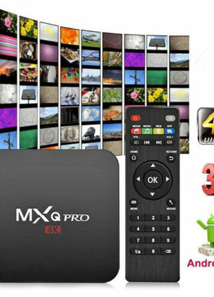 MXQ Pro 4K Ultra HD 64Bit Wifi Android 7.1 Quad Core Smart TV Box Puce Gaia