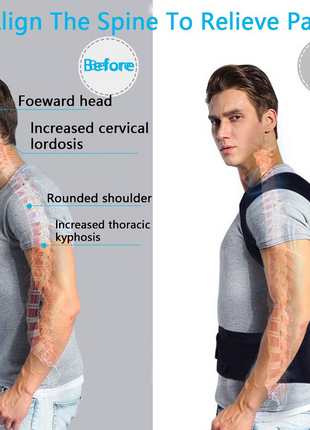 Adjustable Posture Corrector Low Back Support Shoulder Brace Belt For Puce Gaia