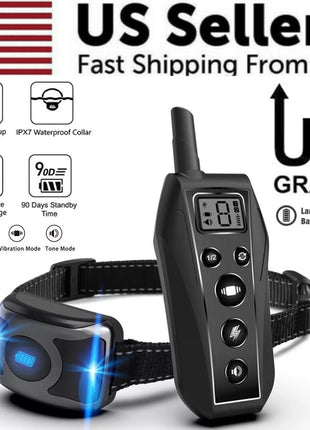 650 YD Remote Dog Training Shock Collar Waterproof for Small Medium Puce Gaia