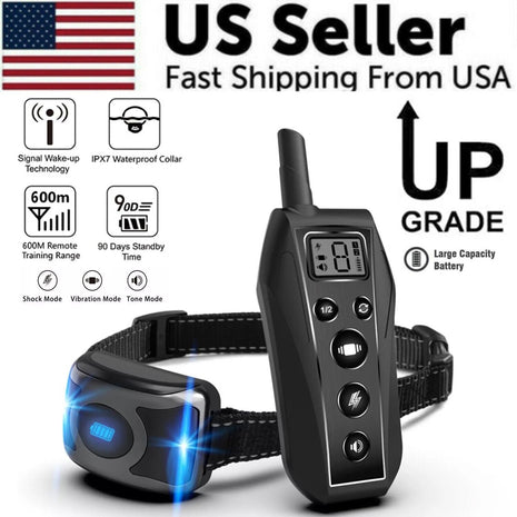 650 YD Remote Dog Training Shock Collar Waterproof for Small Medium Puce Gaia