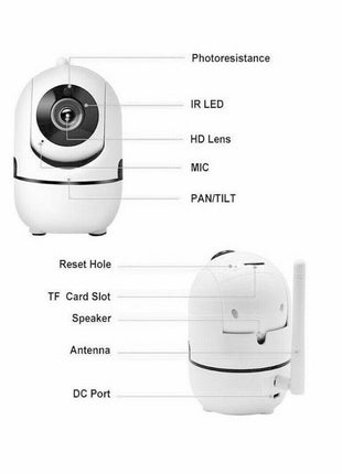 1080P WiFi Wireless Indoor Home Security Camera Night Vision Baby Pet Puce Gaia
