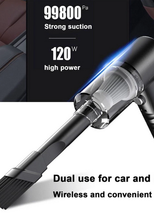 120W Cordless Handheld Vacuum Cleaner Small Mini Portable Car Auto Puce Gaia