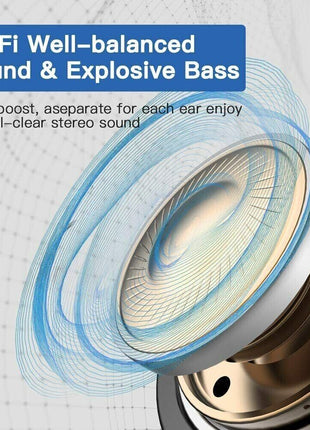 Bluetooth Headset TWS 5.0 Wireless Earphones Earbuds Headphones Stereo Puce Gaia