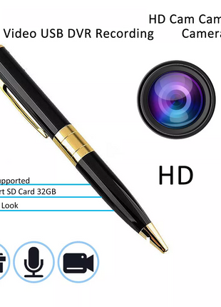 Pen Camera Cam Mini Hidden Pocket Audio Video Recorder DVR Security Puce Gaia