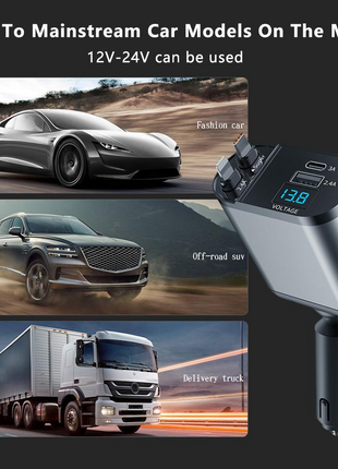 Retractable Car Charger 4 in 1 Fast Car Phone Charger 120W With USB Puce Gaia