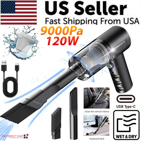 120W Cordless Handheld Vacuum Cleaner Small Mini Portable Car Auto Puce Gaia