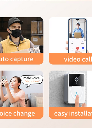 Wireless Security WiFi Smart Doorbell Intercom Video Camera Bell Chime Puce Gaia
