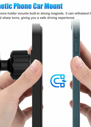 Magnetic Wireless Charger Car Mount Holder For iPhone 12 13 14 Pro Max Puce Gaia