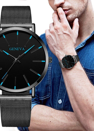 Waterproof Men's Watch Stainless Steel Quartz Luminous Classic Watches Puce Gaia