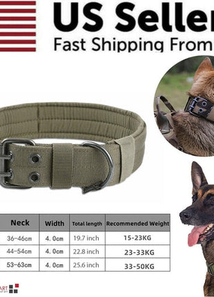 2" Wide Tactical Heavy Duty Nylon Large Dog Collar K9 Military With Puce Gaia