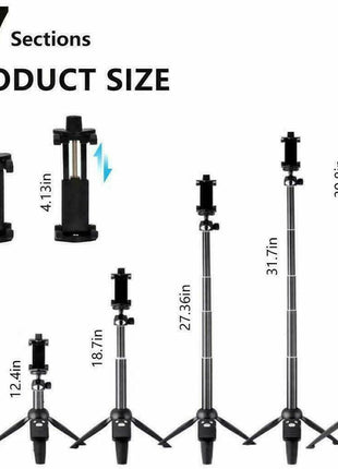 Selfie Stick Tripod 40" Bluetooth Remote Portable for iPhone and Puce Gaia