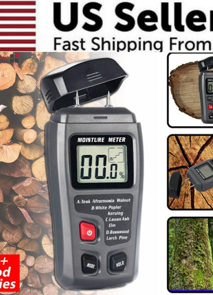 Digital LCD Wood Moisture Meter Detector Tester Wood Firewood Paper Puce Gaia