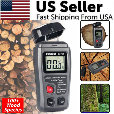 Digital LCD Wood Moisture Meter Detector Tester Wood Firewood Paper Puce Gaia