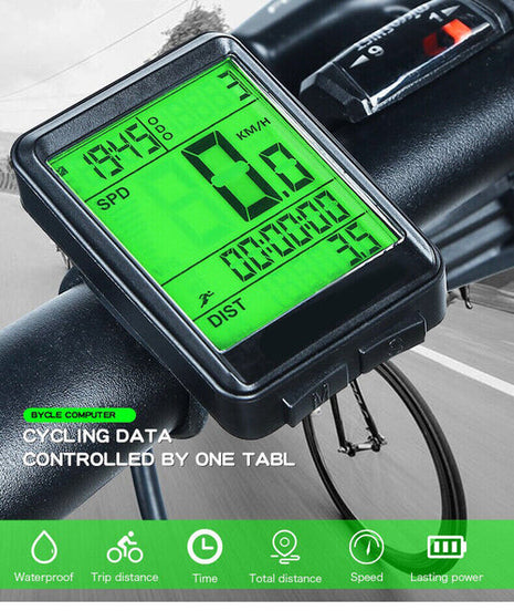 Bike Bicycle Speedometer Cycle Digital Odometer Computer Waterproof Puce Gaia
