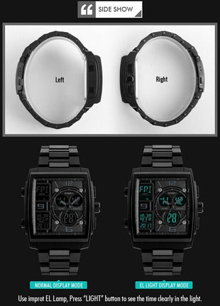 Chronograph Men's Digital Army Military Sport Quartz Analog Waterproof Puce Gaia