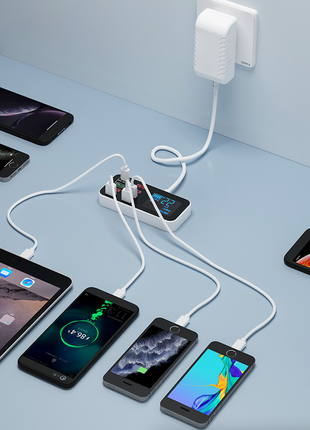 Multi USB 8-Port Fast Desktop Hub Wall Charger Charging Station Quick Puce Gaia