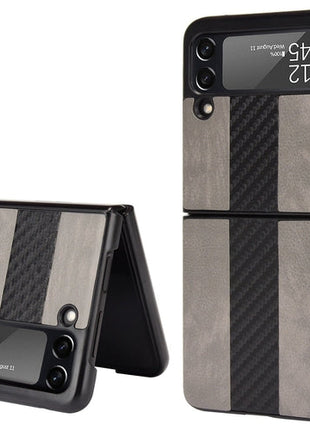 For Samsung Galaxy Z Flip 3 5G Slim Folding Leather Shockproof Phone Puce Gaia