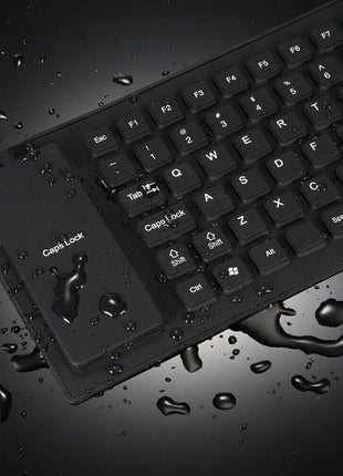 Waterproof Silicone Keyboard Foldable Flexible USB Dustproof DirtProof Puce Gaia