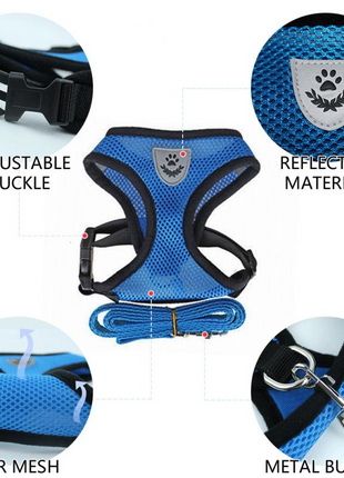 Cat Dog Pet Harness Adjustable Control Vest Dogs Reflective S M L XL Puce Gaia