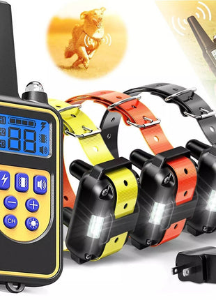 3000 FT Dog Training US Collar Rechargeable Remote Shock PET Puce Gaia