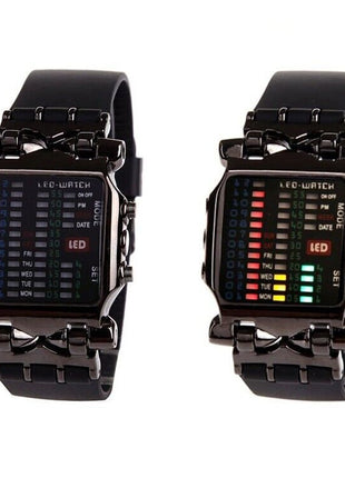 Luxury Men's Watch LED Sports Date Digital Bracelet Waterproof Quartz Puce Gaia