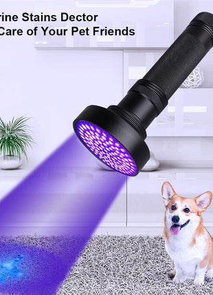 UV Ultraviolet Light 100 LED Flashlight BlackLight 395nM Inspection Puce Gaia