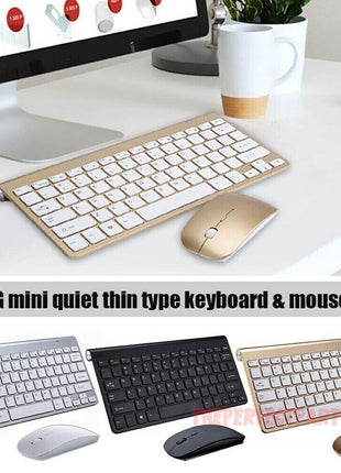 Mini Wireless Keyboard And Mouse Set Waterproof 2.4G For Mac Apple PC Puce Gaia