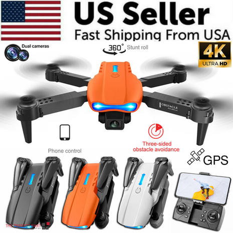 Drones Quadcopter 5G 4K GPS Drone X Pro with HD Dual Camera WiFi FPV Puce Gaia
