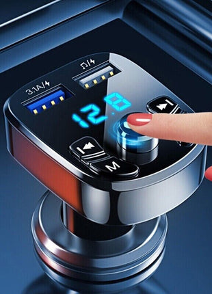 Wireless Car Bluetooth FM Transmitter MP3 Audio USB Charger Adapter Puce Gaia
