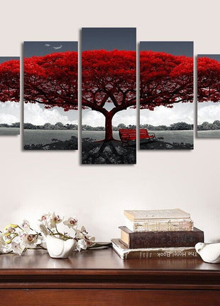 5Pcs Canvas Print Paintings Landscape Pictures Wall Art Modern Living Puce Gaia