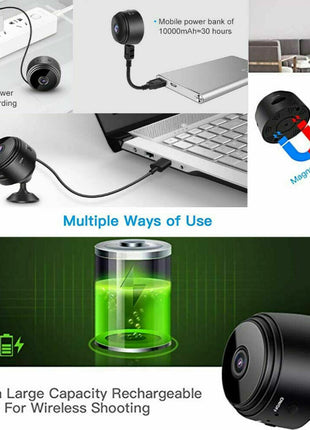 Mini Wireless Hidden Camera WiFi IP Home Security DVR Night Vision HD Puce Gaia