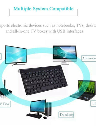 Mini Wireless Keyboard And Mouse Set Waterproof 2.4G For Mac Apple PC Puce Gaia