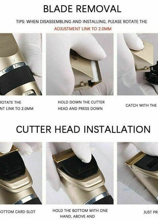 Professional Hair Clippers Trimmer Mens Barber Hair Cutting Kit Puce Gaia