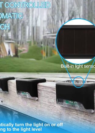 8 Pack New Solar Deck Lights Outdoor Waterproof LED Steps Lamps For Puce Gaia