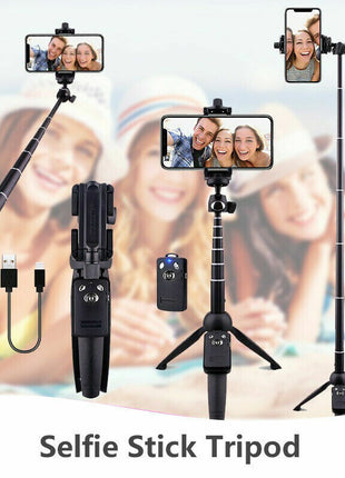 Selfie Stick Tripod 40" Bluetooth Remote Portable for iPhone and Puce Gaia