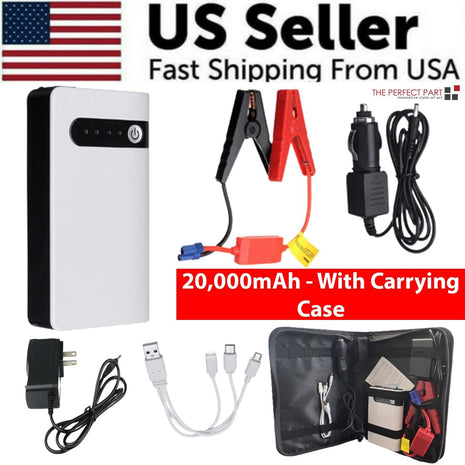 20000mAh Car Jump Starter Booster Jumper Box Power Bank Battery Puce Gaia