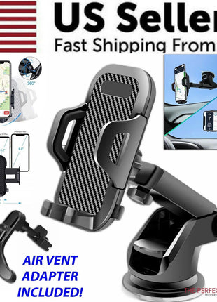 360° Universal Mount Holder Car Stand Windshield For Mobile Cell Phone Puce Gaia