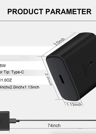 45W USB-C Super Fast Wall Charger + 6FT Cable For Samsung Galaxy S20 Puce Gaia