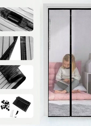 Magnetic Screen Door Mesh Curtain Durable Heavy Duty Mosquito Net Bug Puce Gaia