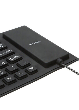 Waterproof Silicone Keyboard Foldable Flexible USB Dustproof DirtProof Puce Gaia