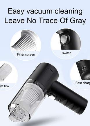 120W Cordless Handheld Vacuum Cleaner Small Mini Portable Car Auto Puce Gaia