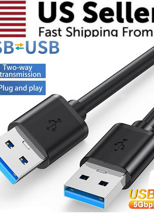 USB 3.0 A Male to A Male Cable Data Transfer Super Speed Power Charger Puce Gaia