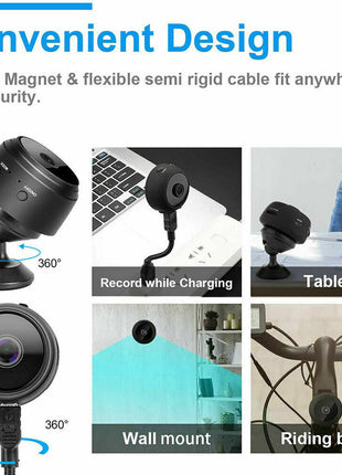 Mini Wireless Hidden Camera WiFi IP Home Security DVR Night Vision HD Puce Gaia