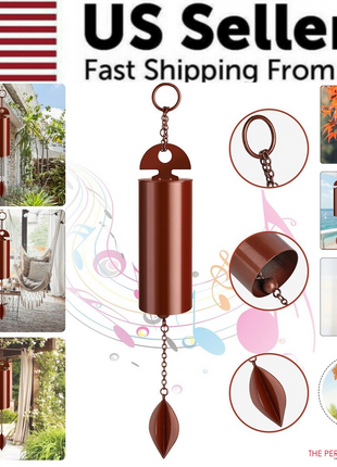 Large Deep Resonance Serenity Metal Bell Heroic Wind Chimes Outdoor Puce Gaia