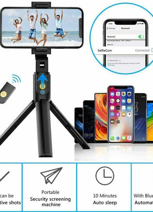 Selfie Stick Tripod Remote Desktop Stand Cell Phone Holder For iPhone Puce Gaia