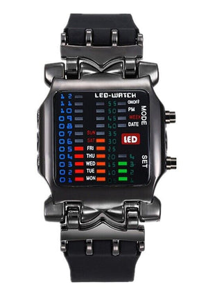 Luxury Men's Watch LED Sports Date Digital Bracelet Waterproof Quartz Puce Gaia