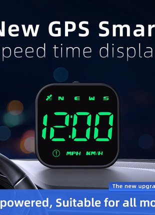 Digital Car HUD GPS Speedometer Head Up Display MPH KMH Compass Puce Gaia